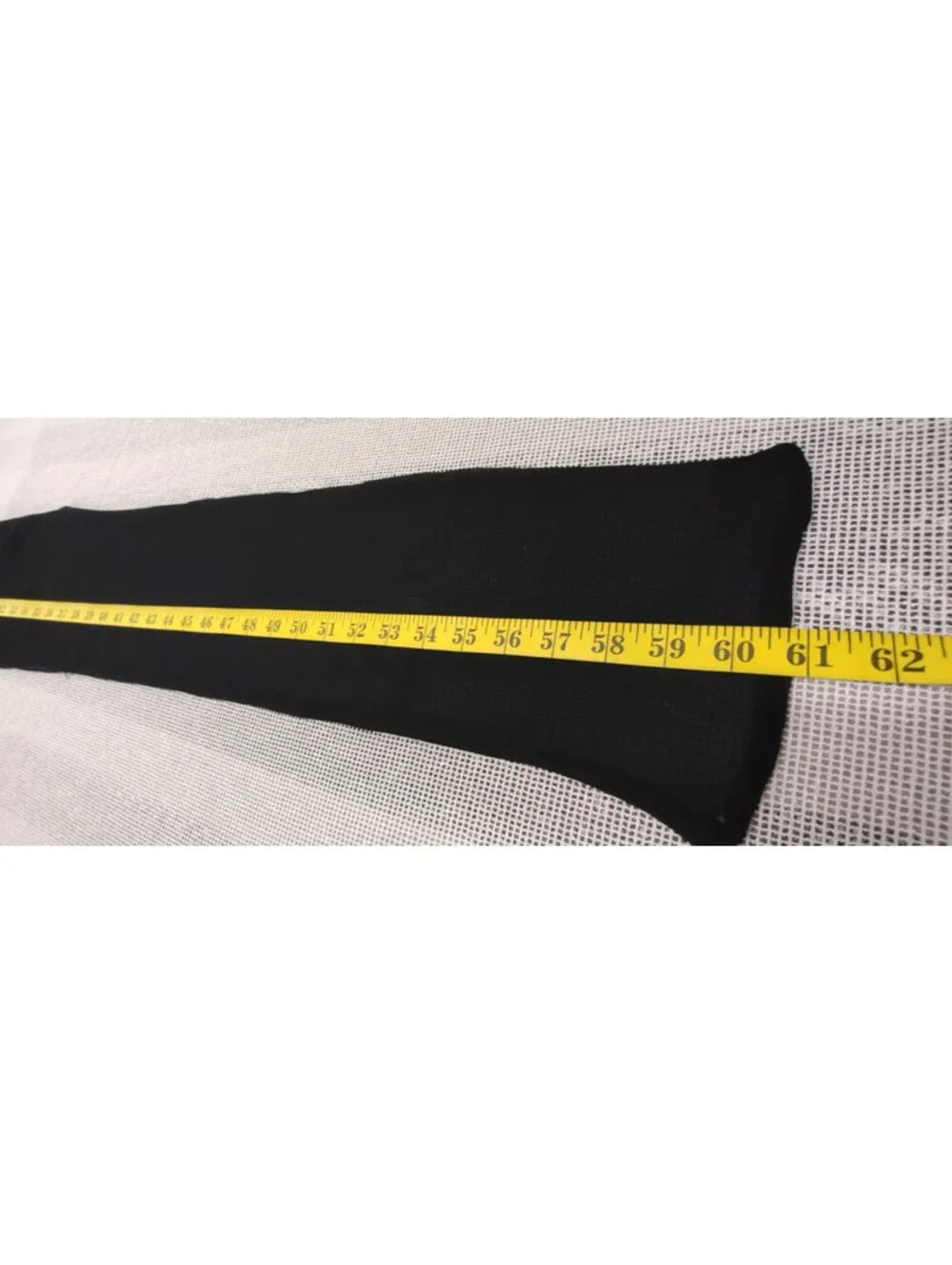 Vintage 1950s 100% Black Sheer Rayon Skinny Long Scarf for Headpiece or Pussybow